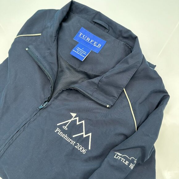 Turfer Sport Mens 1/4 Zip Short Sleeve Golf Pinehurst Pullover, Size Large, Navy - Picture 1 of 11